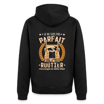 Camionneur Routier Camion - Veste à capuche bio Premium Unisexe - noir - Dos - Nico (187cm)