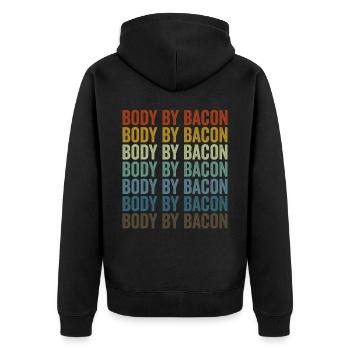 Body of Bacon Bacon Lover - Unisex Premium Organic Zip Hoodie - black - Back - Nico (187cm)