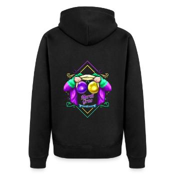 Beads Costume for Mardi Gras - Unisex Premium Bio Zip Hoodie - Schwarz - Hinten - Nico (187cm)