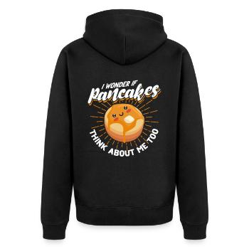 Pancakes Food Lover Best Pancake Maker - Unisex Premium Organic Zip Hoodie - black - Back - Nico (187cm)