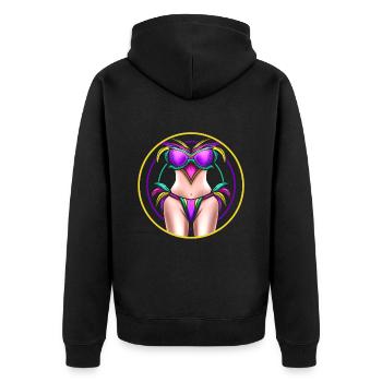 Costume de femme pour Mardi Grad - Veste à capuche bio Premium Unisexe - noir - Dos - Nico (187cm)