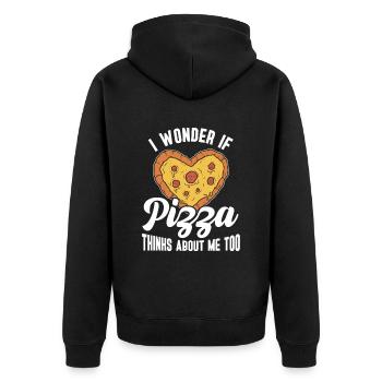 Pizza Baker Cadeau Italie Pizza Lovers Pizza - Veste à capuche bio Premium Unisexe - noir - Dos - Nico (187cm)