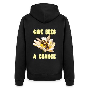 Donnez une chance aux abeilles - Veste à capuche bio Premium Unisexe - noir - Dos - Nico (187cm)