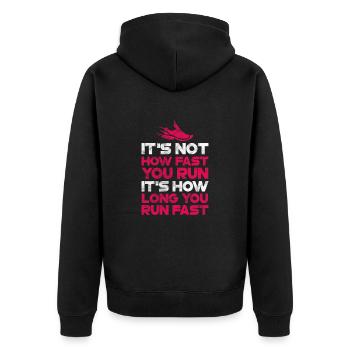 Running Runner Jogging Jogging Runner Cadeau - Veste à capuche bio Premium Unisexe - noir - Dos - Nico (187cm)