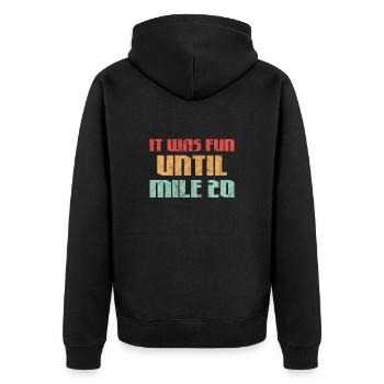 Running Runner Jogging Jogging Runner Gift - Unisex Premium Organic Zip Hoodie - black - Back - Nico (187cm)