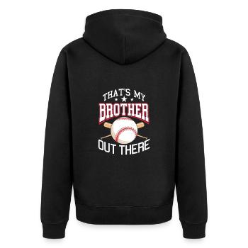 Baseball Schwester - Unisex Premium Bio Zip Hoodie - Schwarz - Hinten - Nico (187cm)
