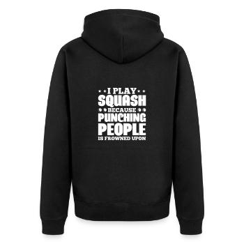 Squash - Unisex Premium Organic Zip Hoodie - black - Back - Nico (187cm)