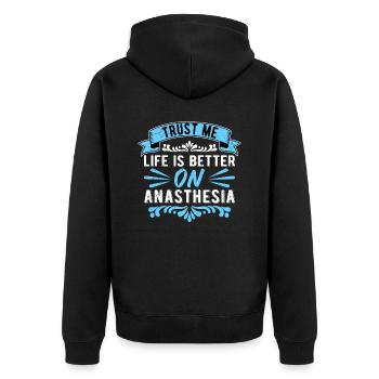 Anesthésiste Anesthésiste Anesthésiologie - Veste à capuche bio Premium Unisexe - noir - Dos - Nico (187cm)