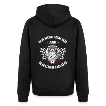 Speedboat Racing Design for Racing Boaters - Unisex Premium Organic Zip Hoodie - black - Back - Nico (187cm)