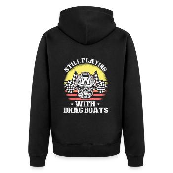 Conception de bateaux de course pour les courses de dragsters - Veste à capuche bio Premium Unisexe - noir - Dos - Nico (187cm)