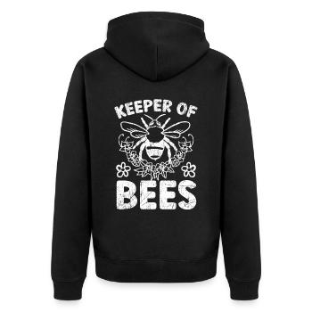 Beekeeper Beekeeping Honeybee Keeper Of The Bees - Unisex Premium Organic Zip Hoodie - black - Back - Nico (187cm)