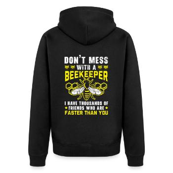 Beekeeper Beekeeping Apiarist Honeybee Bee Lover - Unisex Premium Organic Zip Hoodie - black - Back - Nico (187cm)