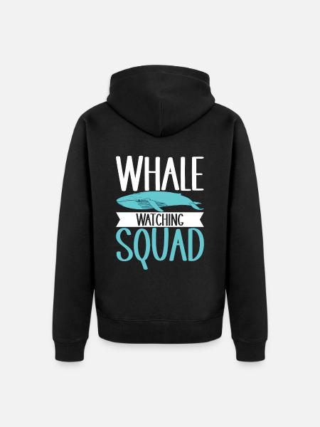 Whale Watchers - Unisex Premium Organic Zip Hoodie - black