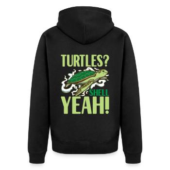 Tortue Tortue aquatique - Veste à capuche bio Premium Unisexe - noir - Dos - Nico (187cm)
