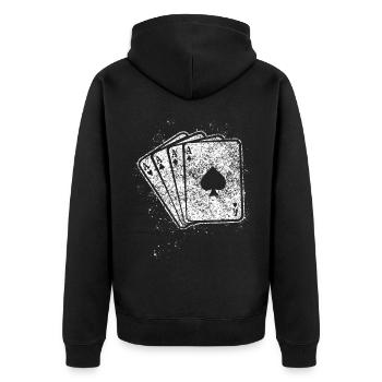 Poker Poker Cartes Joueurs de poker - Veste à capuche bio Premium Unisexe - noir - Dos - Nico (187cm)