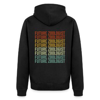 Future zoologist Zookeeper Zookeeper - Unisex Premium Organic Zip Hoodie - black - Back - Nico (187cm)