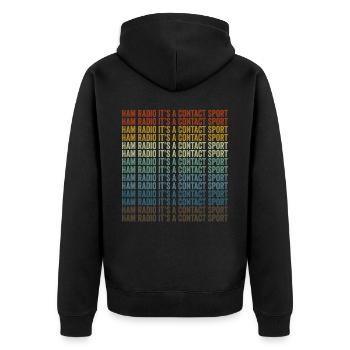 Amateur radio It is a contact sport Amateur radio - Unisex Premium Organic Zip Hoodie - black - Back - Nico (187cm)