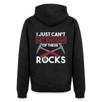 I Just Can't Get Enough Of These Rocks - Unisex Premium Organic Zip Hoodie - black - Back - Nico (187cm)
