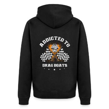 Speedboat Racing Design for Racing Boaters - Unisex Premium Organic Zip Hoodie - black - Back - Nico (187cm)