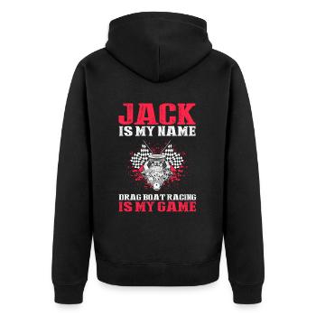 Speedboat Racing Design for Racing Boaters - Unisex Premium Organic Zip Hoodie - black - Back - Nico (187cm)