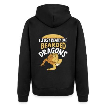 I just like bearded dragons very much Bearded Dragon - Unisex Premium Organic Zip Hoodie - black - Back - Nico (187cm)