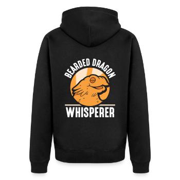 Bartagamen Flüsterer Tier Bearded Dragon Haustier - Unisex Premium Bio Zip Hoodie - Schwarz - Hinten - Nico (187cm)