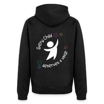 Speech Therapist Therapy Assistant - Unisex Premium Bio Zip Hoodie - Schwarz - Hinten - Nico (187cm)
