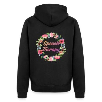 Speech Therapist Therapy Assistant - Unisex Premium Organic Zip Hoodie - black - Back - Nico (187cm)