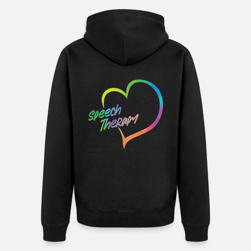 Speech Therapist Therapy Assistant - Unisex Premium Bio Zip Hoodie - Schwarz