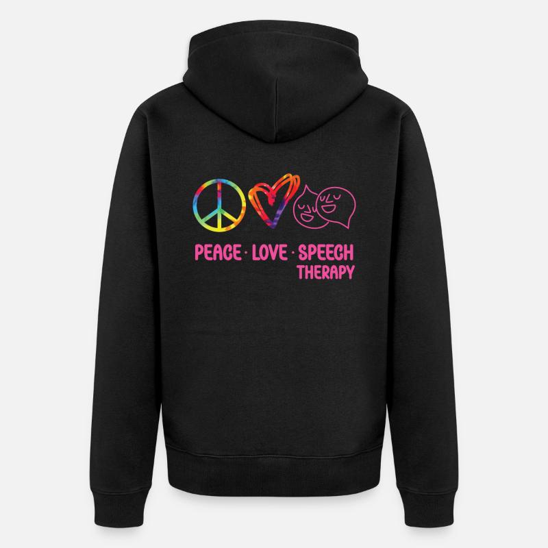 Speech Therapist Therapy Assistant - Unisex Premium Bio Zip Hoodie - Schwarz