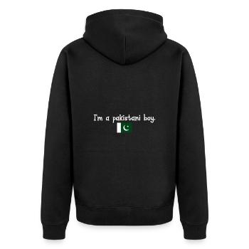 Je suis un garçon pakistanais - Veste à capuche bio Premium Unisexe - noir - Dos - Nico (187cm)
