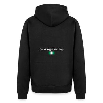Je suis un garçon nigérian - Veste à capuche bio Premium Unisexe - noir - Dos - Nico (187cm)