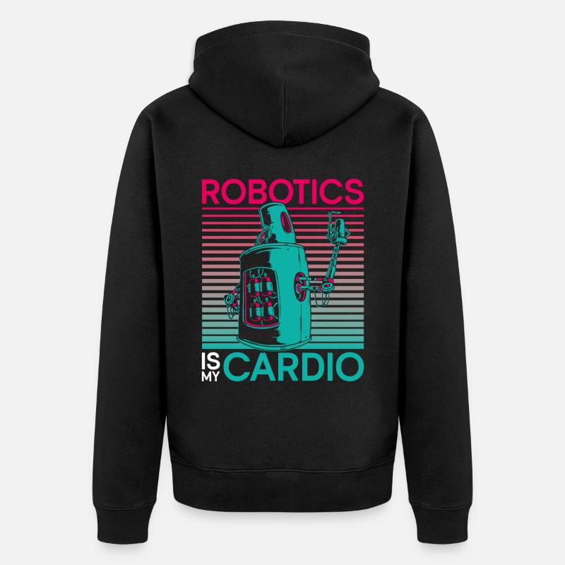 Robot Robotics Engineer Robotics - Unisex Premium Bio Zip Hoodie - Schwarz