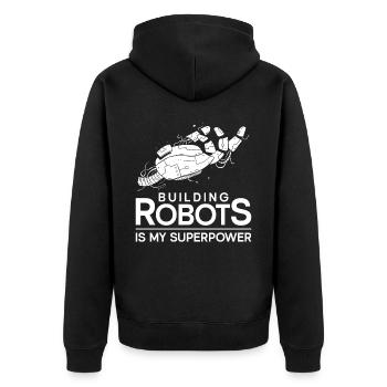 Robot Robotics Engineer Building - Unisex Premium Organic Zip Hoodie - black - Back - Nico (187cm)