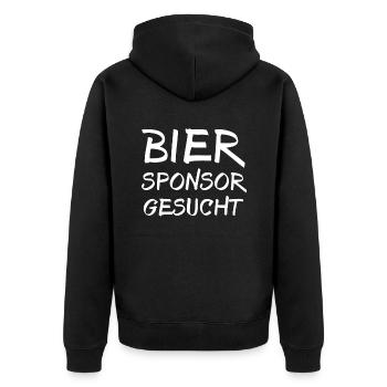 Bier Biersprüche Biertrinker Bierliebhaber - Unisex Premium Bio Zip Hoodie - Schwarz - Hinten - Nico (187cm)