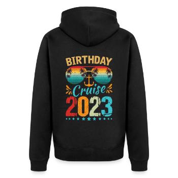 Anniversaire Cruise Squad Chemise Cruise Squad 2023 (Garantie du prix le plus bas) - Veste à capuche bio Premium Unisexe - noir - Dos - Nico (187cm)