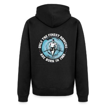 Canoë aviron Canoéistes Rameurs nés en 1985 - Veste à capuche bio Premium Unisexe - noir - Dos - Nico (187cm)