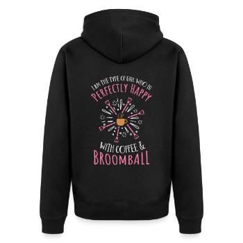 Broom ball - Unisex Premium Organic Zip Hoodie - black - Back - Nico (187cm)