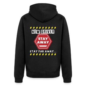 New driving licence - Unisex Premium Organic Zip Hoodie - black - Back - Nico (187cm)