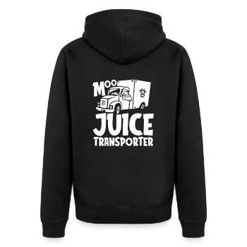 Lait de vache Drôle de wagon de lait - Veste à capuche bio Premium Unisexe - noir - Dos - Nico (187cm)