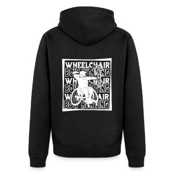 Bowhunting Bow Hunter Wheelchair - Unisex Premium Organic Zip Hoodie - black - Back - Nico (187cm)