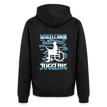 Juggling juggler wheelchair - Unisex Premium Organic Zip Hoodie - black - Back - Nico (187cm)