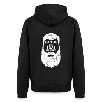 Bearded teacher - Unisex Premium Organic Zip Hoodie - black - Back - Nico (187cm)