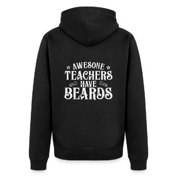 Bearded teacher - Unisex Premium Organic Zip Hoodie - black - Back - Nico (187cm)