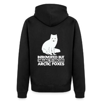 Artic Fuchsliebhaber Aus Arktischer Fuchs - Unisex Premium Bio Zip Hoodie - Schwarz - Hinten - Nico (187cm)