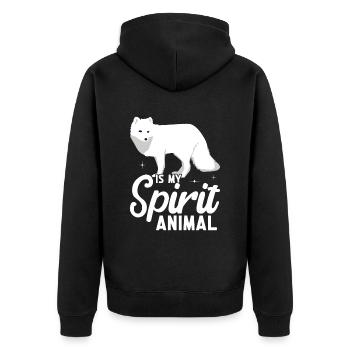 Artic Fuchsliebhaber Aus Arktischer Fuchs - Unisex Premium Bio Zip Hoodie - Schwarz - Hinten - Nico (187cm)
