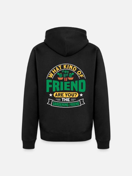 Funny Plant Saying Plant Friend - Unisex Premium Organic Zip Hoodie - black
