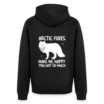 Artic Fuchsliebhaber Aus Arktischer Fuchs - Unisex Premium Bio Zip Hoodie - Schwarz - Hinten - Nico (187cm)
