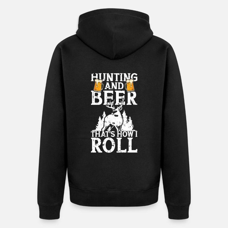 Chasse et bière - Veste à capuche bio Premium Unisexe - noir