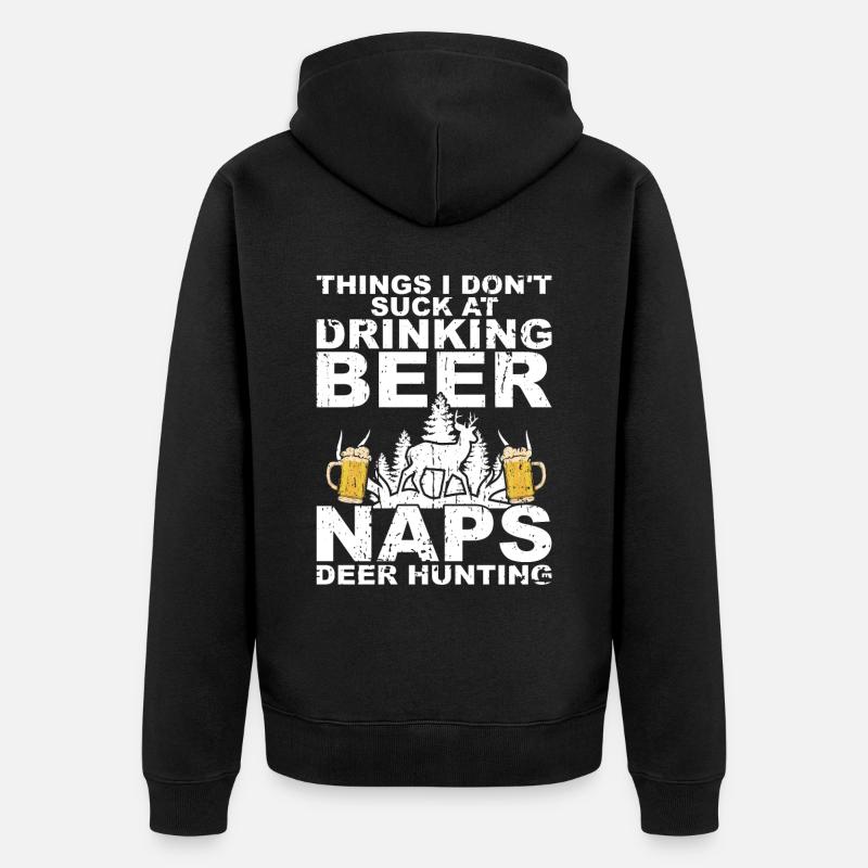 Jagd Und Bier - Unisex Premium Bio Zip Hoodie - Schwarz